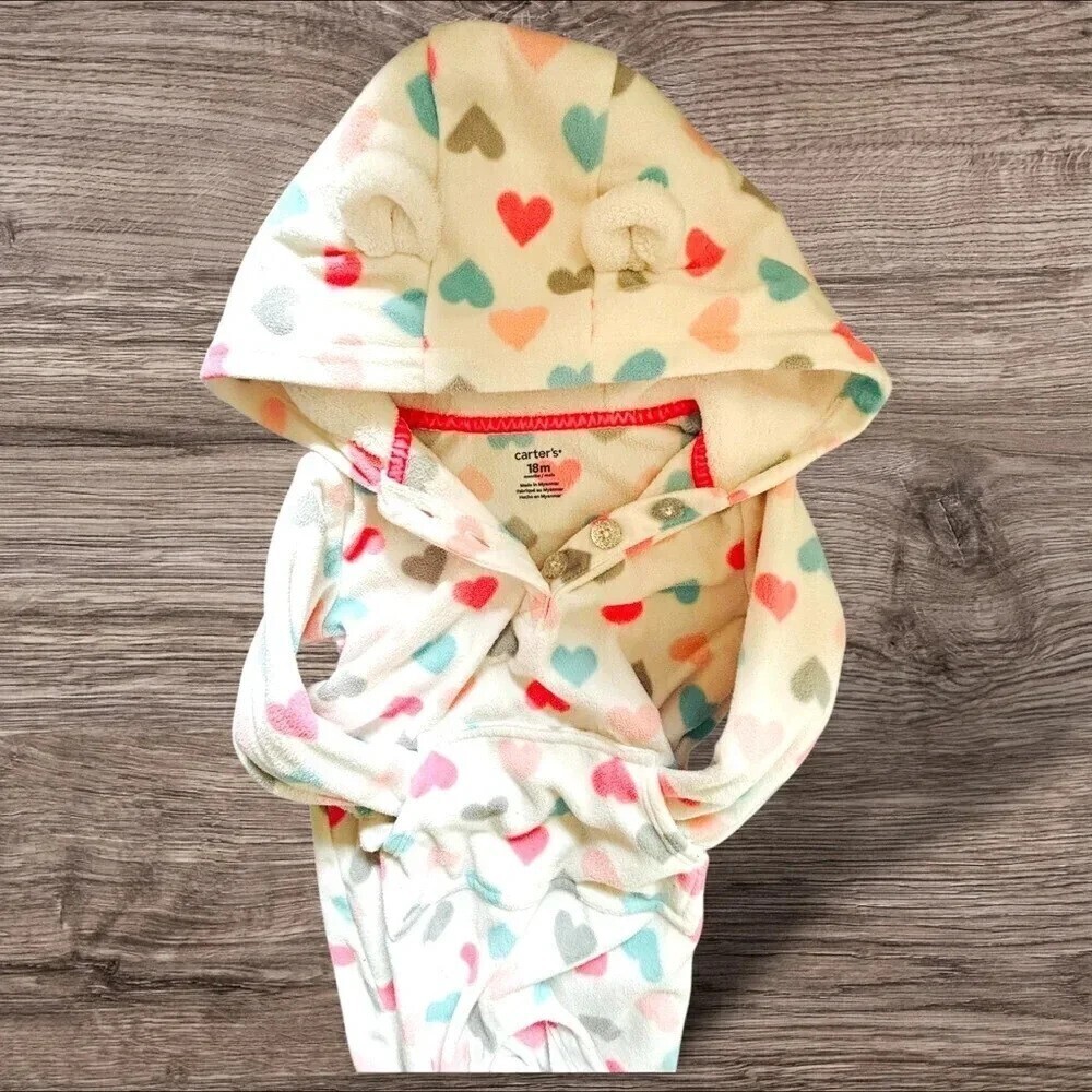 Carter’s 18mo 💜 hooded body suit w front pocket. Excellent Cndtn. - Picture 2 of 4
